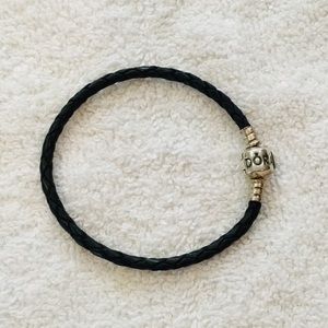 Pandora Jewelry - Pandora Black Braided Leather Charm Bracelet 7” Pandora Jewelry - Pandora Black Braided Leather Charm Bracelet 7”